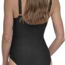 DKNY Women's Twist Front Keyhole One Piece Swimsuit (Black, M)
