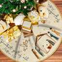 Christmas Tree Skirt Nativity Scene,Jesus Christmas Tree Skirt 48Inch,Vintage Merry Xmas Party Decorations for Christian Xmas Holy Night Winter Holiday New Year Party Supply