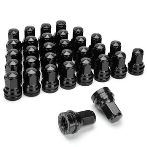 Dynofit 14mmx1.5 OEM Lug Nuts Fit F-250 F-350 2017-2024, 32pcs Flat/Mag Seat Factory Wheel Nuts for Heavy Duty Truck, One-Piece Design Chrome Stock Lug Nuts Replace OE#HCPZ-1012-B HCPZ-1012-A