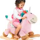 B. toys  Unicorn Rocker  Unicorn Rocking Toy  Wooden Ride  On  Classic Toys for Toddlers, Kids  18+ Months  Rodeo Rocker  Cleo