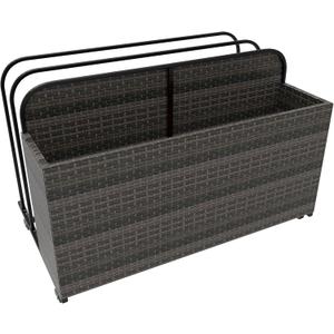 Rolling Poolside Float Storage, Pool Storage Bin, Outdoor Storage Organizer PE Rattan Pool Towel Rack for Floaties, Pool Accessories and Patio furniture Brown (Brown)