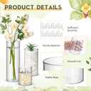 Nuogo 12 Pcs Plastic Cylinder Vases Tall Plastic Flower Vases for Centerpieces Hurricane Candle Holder for Home Wedding Office Party Formal Dinners Decorations (4''/6''/8'')