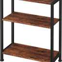 3-Tier Side Table, Small End Table, Sofa Side Table for Narrow Spaces, Slim End Table, Nightstand Table, for Living Room Bedroom Office, Rustic Brown