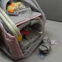 SIMPLGIRL 5-in-1 Pink Baby Bassinet Bedside Crib, Pack n Play Long Next to Parents Bed Crib, Foldable Playard, Playpen Travel Bed Nursery Center for Girl Infant Newborn