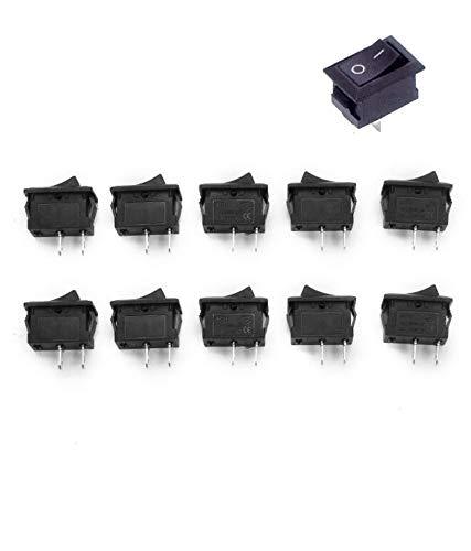 US Ship 10pcs Black Rocker Switch KCD1-101 250V 6A Boatlike Switch 2PIN ON Off
