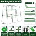 OTOSUNNY Garden Trellis for Climbing Plants Outdoor, Cucumber Trellis for Raised Bed Garden, Arch Trellis Support for Cucumbers Tomatoes Beans Peas, 50x48 inch, Metal Trellis with Netting, Green
