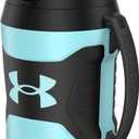 Under Armour Half Gallon Water Bottle Insulated, 64oz Insulated Water Bottle with Handle, Fence Hook, Leak Resistant, for Baseball, Football & More - Breeze Blue/Black