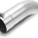 A-KARCK Turn Down Exhaust Tip 3.5" Inlet, Polished Tailpipe Tip with 3.5" Inlet & Outlet 12" Overall Length, Stainless Steel Structure for High Temperature Resistance