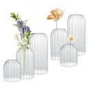 Bud Vases in Bulk Set of 5, Glass Small Vases for Flowers, Modern Cylinder Ribbed Vases for Wedding Centerpiece, Living Room Decorative, Home Decor