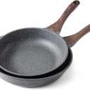SENSARTE Nonstick Frying Pan Skillets, Swiss Granite Coating Omelette Pans, Healthy Cookware Chef's Pans, Free of Intentionally Added PFOA (10+12 Inch)