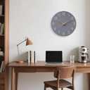Mosewa Wall Clock 12 Inch Gray Silent Non Ticking Battery Operated Modern Simple Clock Decorative for Kitchen Home Bedroom Bathroom Office Living Room