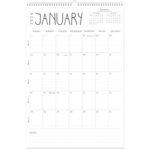 GuassLee Wall Calendar 2026 Large, 22" x 15" Hanging Wall Calendar 18-Month from Jan. 2026 to Jun. 2027, 2026-2027 Hanging Wall Planner with Spiral Binding for School Home Office Planning & Organizing