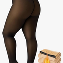 Plus Size Fleece Lined Tights Women, 300g Warm Pantyhose Leggings, Fake Translucent Thermal Tights Winter, 5-6XL