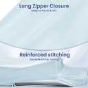 Satin Pillowcase for Cervical Pillows, (Cover Only) Fit for 24.8"x14.96"x5.51"/3.54" Orthopedic Neck Support Pillow, Silky Smooth Pillowcase Cover with Zipper Closure (Light Blue)