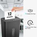 12-Sheet Cross Cut Paper Shredder, 5.55 Gallon Heavy Duty Shredder for Home Office, P-4 High Security Shredders for Paper/Credit Card/Mail/Staples/Clips, Portable Handle Design