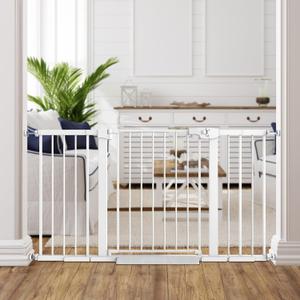 Easy Step Walk-Thru Baby Gate  Adjustable Safety Gate for Babies & Pets, Pressure Mount Kit, Includes Wall Cups & Extensions  29.7 to 59.8W x 30.5H inches, CPC Certified