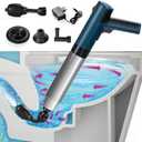 Yelusonw Electric Toilet Plunger - Toilet Plungers for Bathroom, Floor Drain, Sewer, Kitchen Pipes，High-Pressure Home Toilet Clog Remover (Blue, 1)