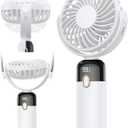 TOPK Portable Handheld Fan, 5000mAh Battery Operated Fan With LED Display, Handheld/Neck/Desk 3 in 1 Personal Mini Desk Fan, 360 Rotatable 4 Speed Small Fan for Makeup, Home, Office, Travel, Outdoor