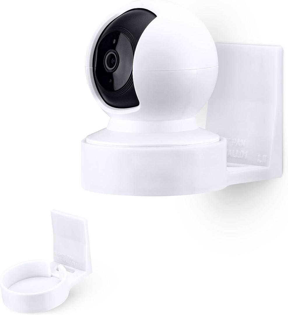 Wall Mount for Kasa EC70 Spot, Adhesive Holder for TP Link Spot Smart Security Camera, Installs in Minutes, No Mess Hanger Bracket by Brainwavz (White)