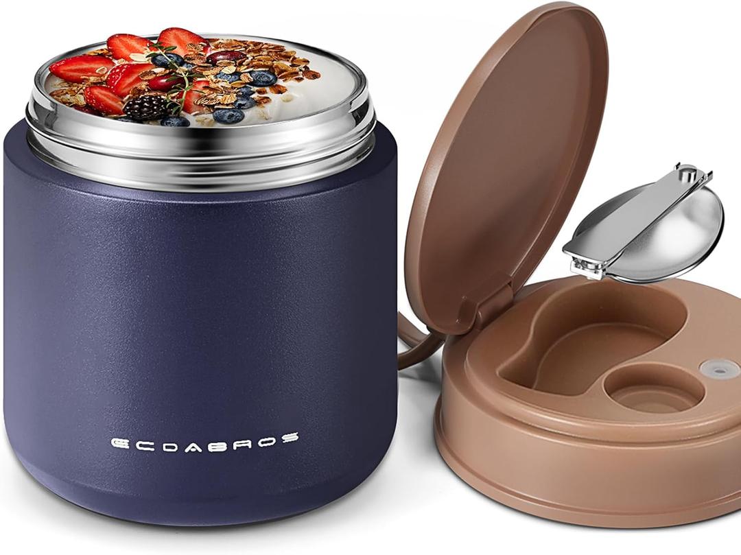 15.2oz Kids Thermo for Hot Food  Vacuum Insulated Food Jar with 316 Stainless Steel Interior, Leakproof Wide Mouth Soup Thermos for School Lunch (Navy)