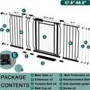 Fairy Baby Triple Lock Clear Baby Gate for Doorways, 57.6”-66.8” Extra Wide Acrylic Dog Gate for Stairs, Safety Child Gate Pressure Mounted No Drill, Auto Close Clear Pet Gate One-Hand Opening, Black, 57.6"-66.8"