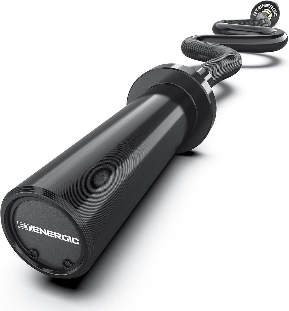 47" Olympic EZ Curl Bar 500-lbs Capacity Steel Barbell Suitable for 2" Weight Plates, 2-Inch Curl Bar for Weight Lifting, Hip Thrusts, Squat, Biceps-Home Gym Weight Bar