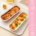Ruckae 100 Pack Mini Loaf Cake Pan with Lids and Spoons Disposable Aluminum Tin Foil Pans Rectangle Mini Loaf Pans with Lids for Baking,Party,Picnics,Holidays (Pink)