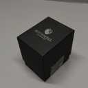 ROTHWELL Single Watch Travel Case with Accessory Compartment | Compact PU Leather Protective Box with Microsuede Interior | Fits Watches & Smartwatches Up to 55mm | Accessory Lid for Jewelry (Carbon)