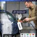 Saker Short Pressure Washer Gun with Foam Cannon, M22-14 to M22-15 and M22-14 to 3/8 Inch Brass Adapter Connector, with 5 Pressure Washer Nozzles