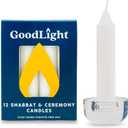 Paraffin-Free Shabbat Shabbos Sabbath Candles - Pack of (12) White