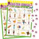 Lewtemi Easter Bingo Game Religious Bingo Cards with 24 Players Games for Adults and Family Teens Vacation School Supplies Holiday Party Favors Easter Day Gifts