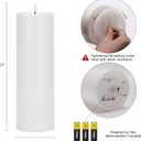 4" x12" Outdoor Flameless Candles Waterproof, Large Battery Operated Candles with Remote, Plastic Flickering Fake Pillar Candles for Garden Patio Porch Home Party, White 1Pack
