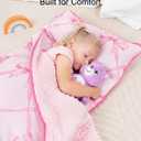 Toddler Nap Mat with Pillow, Thickened Extra Large Sleeping Bag | 55''x35'' Sleeping Mat with Blanket, Washable, Roll up, Perfect for Daycare, Preschool, Kindergarten, Boys and Girls (S)