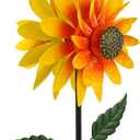 Viveta Sunflower Outdoor Wind Spinner, 4 Layers Metal Wind Spinners, Decorative Pinwheels for Yard Patio Lawn Garden