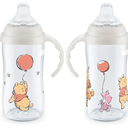 NUK Learner Cup, 10 Oz, Pack of 2, Pooh Bear – Soft Spout, EasyGrip Handles, BPA Free, Spill Proof Transition Sippy Cup