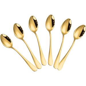 Wesdxc56 Demitasse Espresso Spoons, Mini Coffee Spoon, Stainless Steel Small Spoons for Dessert, Tea,Set of 6 (gold) (4.7Inch)