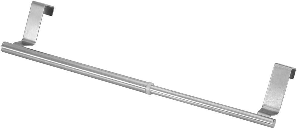 Combort Towel Rack Stainless Steel Retractable Bath Double and Single Bar Towel Shelf Holder for Bedroom Bathroom Kitchen Living Room(for Door Panels Within 0.75Inch) (34cm