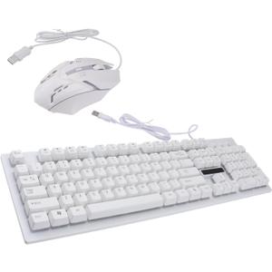 USB Wired Mechanical Gaming Keyboard and Mouse Set Ergonomic Design High-Performance Luminous Keys for Home Office and Gaming Use