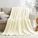 KMUSET Cream Fleece Blanket for Couch - Lightweight Super Soft Cozy Luxury Bed Blanket Microfiber 50 x 60 inches