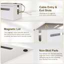 Metal Cable Management Box - Large Cable Organizer Box and Power Strip Box for Electrical Cord Hiding, Home Office Desk and Floor Cables Hider, TV Wires Storage Organization
