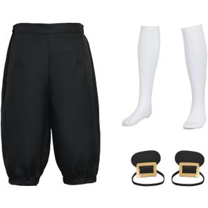 ANDHOM Boys Colonial Costume Set Knicker Pants Shoe Buckles White Socks Accessories for Colonial Style Boys Knicker Pants ANDHOM Boys Colonial Costume Set Knicker Pants Shoe Buckles White Socks Accessories for Colonial Style Boys Knicker Pants