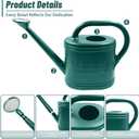 Watering Can for Indoor & Outdoor Plants, Plant Watering Can with Stainless Steel Shower Head, 1 Gallon Plastic Watering Can for Garden, Flowers, Vegetable, Greenhouse (Dark Green, 1 Gallon)