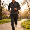 Men's Fleece Lined Joggers  Stretch Thermal Athletic Sweatpants Tapered Fit with Zipper Pocket for Running Gym (XXXL)