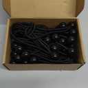 50 Pcs Ball Bungee Cords 6 Inch Black Heavy Duty Outdoor for Canopy Tarp, UV Resistant