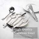 6 PCS Stainless Steel Serving Utensils, 10 Inch Serving Spoons for Buffet Large Hosting Metal Spoons, Silverware Set Tongs for Serving Food Parties Catering