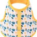 Mile High Life Dog Harness, Air Mesh Floral Vest Harness for 20 lbs Small Dogs & Cats, Easy Get on Adjustable Easy Closures Both Neck and Chest(Yellow Flower, S Chest 16"-18")