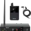 UHF Wireless in-Ear Monitor System with Earphone,180Ft, Rack Mount, Professional IEM Stereo System Transmitter and Beltpack for Studio, Guitar, Band Rehearsal, Live Performance (1 Bodypack)