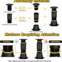 4 Pcs Adjustable Height Bed Support Legs 8.5-13 inch, Bed Frame Center Support Legs for Bed Frame/Bed Center Slat, Bed Support Reinforcement Parts Bed Slats Support Leg Bed Legs Replacement