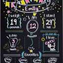 Blue Panda Baby Milestone Chalkboard - Monthly Photo Prop & Baby Growth Board - Birthday Milestones Board - Reusable Chalk Surface & Infant Tracker - 12 x 15.6 in, Vertical, Blue