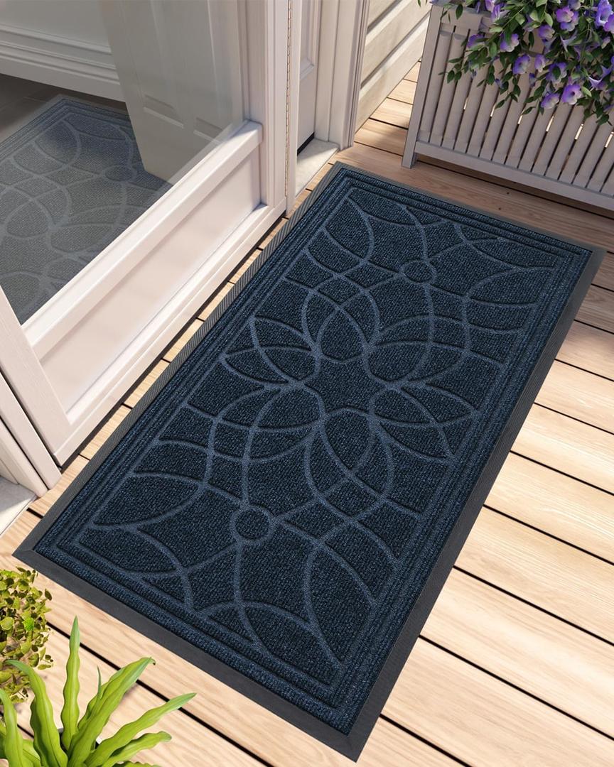 DEXI Front Door Mat Outside Entrance, Heavy Duty Non Slip Low Profile Doormat for Entryway, Trap Dirt and Moisture Welcome Mats, Easy Clean, Patio, Garage
, 71"x48"